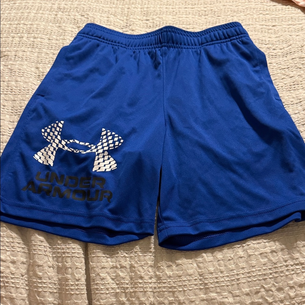 Under Armour Men’s Royal Blue Athletic Shorts with White Logo